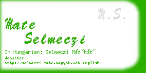 mate selmeczi business card